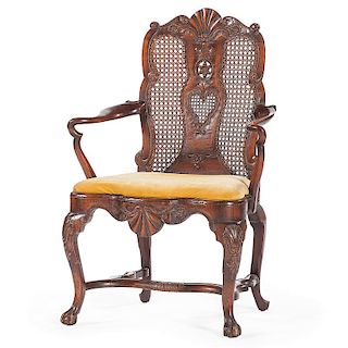 Chippendale-style Open Armchair