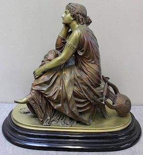 Antique Classical Style Bronze Figure of a Seated