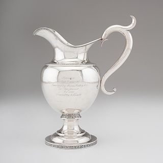 Nathan Hazen Coin Silver Trophy Pitcher, Presented to Bull Owned by Ohio Governor Allen Trimble