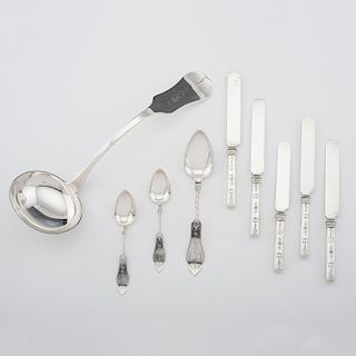 <i>Duhme</i> Coin Silver Ladle and Flatware