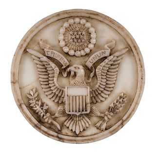 Alabaster Carving Medallion of the Great Seal of the United States