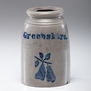 Greensboro Stoneware Jar with Stenciled Pears