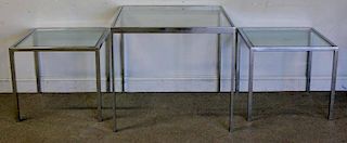 Midcentury Chrome and Glass Table Lot.