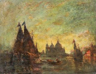 Walter Franklin Lansil (1846-1933) "The Entrance to Venice"