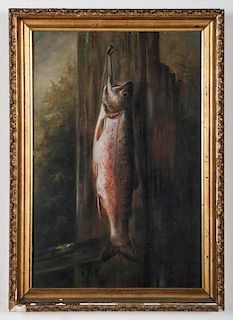 May Banta (American, 19th c.) Still Life with Fish