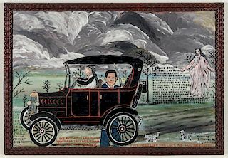 Howard Finster (1916-2001) "We Now Have Broad Ways & Cars" #344 (1977)