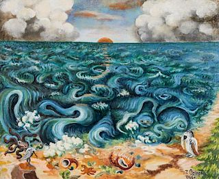 Teofil Ociepka (1891-1978) "Ocean Sunrise"