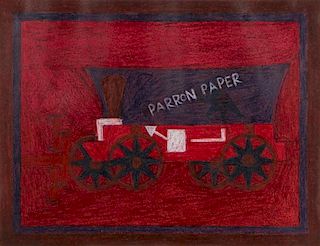 Eddie Arning (1898-1993) "Parron Paper", c. 1965