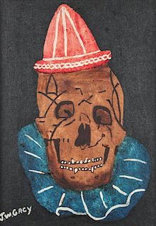 John Wayne Gacy "Clown Skull" Oil Painting