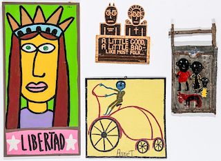 4 Mixed Media Works by Various 20th c. Artists