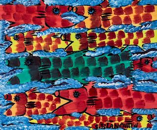 Sisson Blanchard (Haitian/Trouin, 1929-1981) Fish