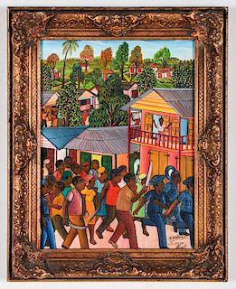 J. Dubic (Haitian, 20th c.) "Leogane Mob"