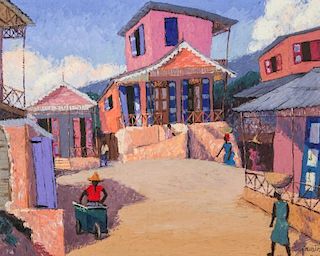 Petion Savain (Haitian, 1906-1973) Village Scene