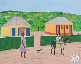 Antoine Obin (Haitian/Cap-Haitien, 1929-1991) "Le retour au jardin"