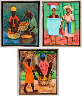Henry Bottex (Haitian, 20th c.) 3 Paintings