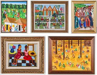 5 Works by Various Haitian (20th c.) Artists
