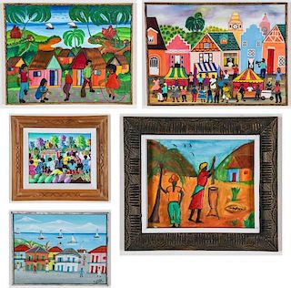 5 Works by Various Haitian (20th c.) Artists