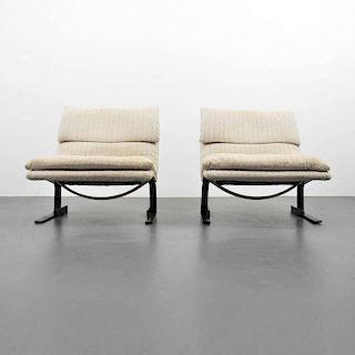 Giovanni Offredi Bronze Lounge Chairs