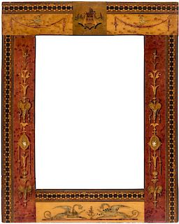 A WOOD MARQUETRY FRAME, PROBABLY RUSSIAN 19TH CENTURY