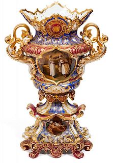 A RUSSIAN NEO-BAROQUE PORCELAIN VASE, PRIVATE FACTORY, 1850S-1860S