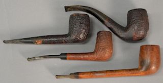 Four tobacco pipes including two Dunhill Shell Briar (one 56 F/T), Kriswill Golden Clipper, Dunhill Shell, and Jost Olde Engl