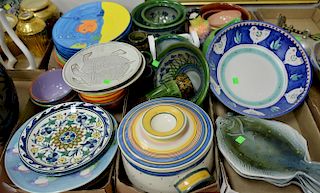 Six box lots to include a set of ten Reckless for Piatti by Bettina Assunta bowl, hand painted dinner plates, hand painted re