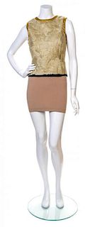 A Margiela Woven Sleeveless Top, Size 40.