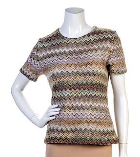 A Missoni Knit Short Sleeve Sweater, No size.