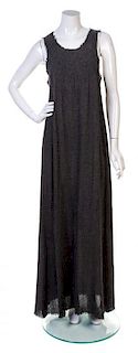 A Comme des Garcons Gray Wool Full Length Dress, Size small.
