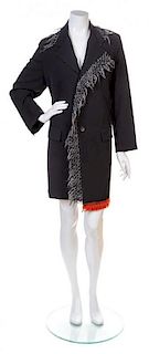 A Yohji Yamamoto Black Wool Coat, Size S.