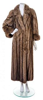 A Fisher Fur Full Length Coat, No size.