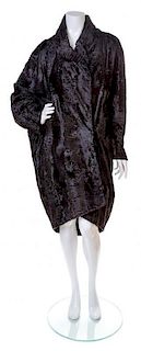 A John Galliano Black Russian Broadtail Coat, No size.