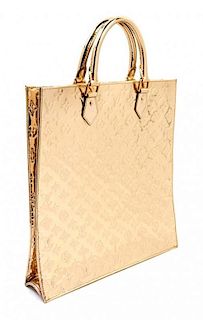 A Louis Vuitton Limited Edition Gold Monogram Miroir Sac Plat Bag, 14.25" x 15" x 4".