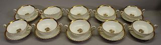 (10) Twin Handled Tiffany & Co. Cups/Saucers