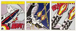 Roy Lichtenstein (American, 1923-1997) "As I Opened Fire" (Triptych)