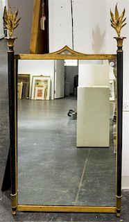 An Italian Neoclassical Style Mirror Height 51 1/4 x width 28 inches.