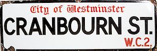 * Two Metal London Street Signs Height of each 12 x width 36 inches.