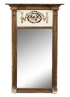 * A Federal Giltwood and Eglomise Mirror