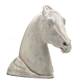 An American Plaster Bust of a Horse