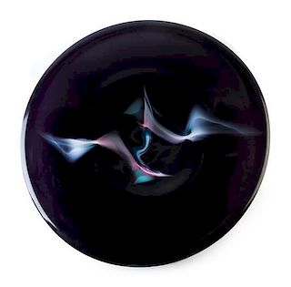 A Large Studio Glass Charger Diameter 31 inches.