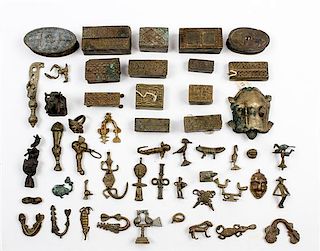 * A Collection of Ashanti Bronze Articles various sizes.