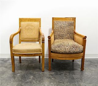* Two Empire Style Chairs Height of first 36 1/4 inches.