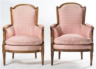 * A Pair of Louis XV Style Bergeres