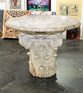 * A Neoclassical Style Marble and Composition Center Table