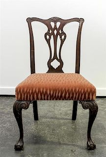A Chippendale Style Mahogany Side Chair Height 37 1/2 inches.