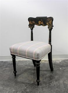 * An English Regency Lacquered Chair Height 32 1/2 inches.
