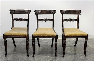 A Set of Three Mahogany Regency Side Chairs