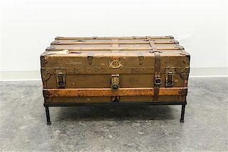 An American Steamer Trunk, Henry Likly & Co. Width 36 1/2 inches.