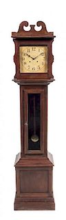 A Federal Style Mahogany Tall Case Clock Height 81 inches.