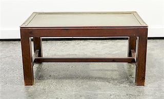 * A Painted Low Table Height 15 3/8 x width 30 1/4 x depth 17 inches.